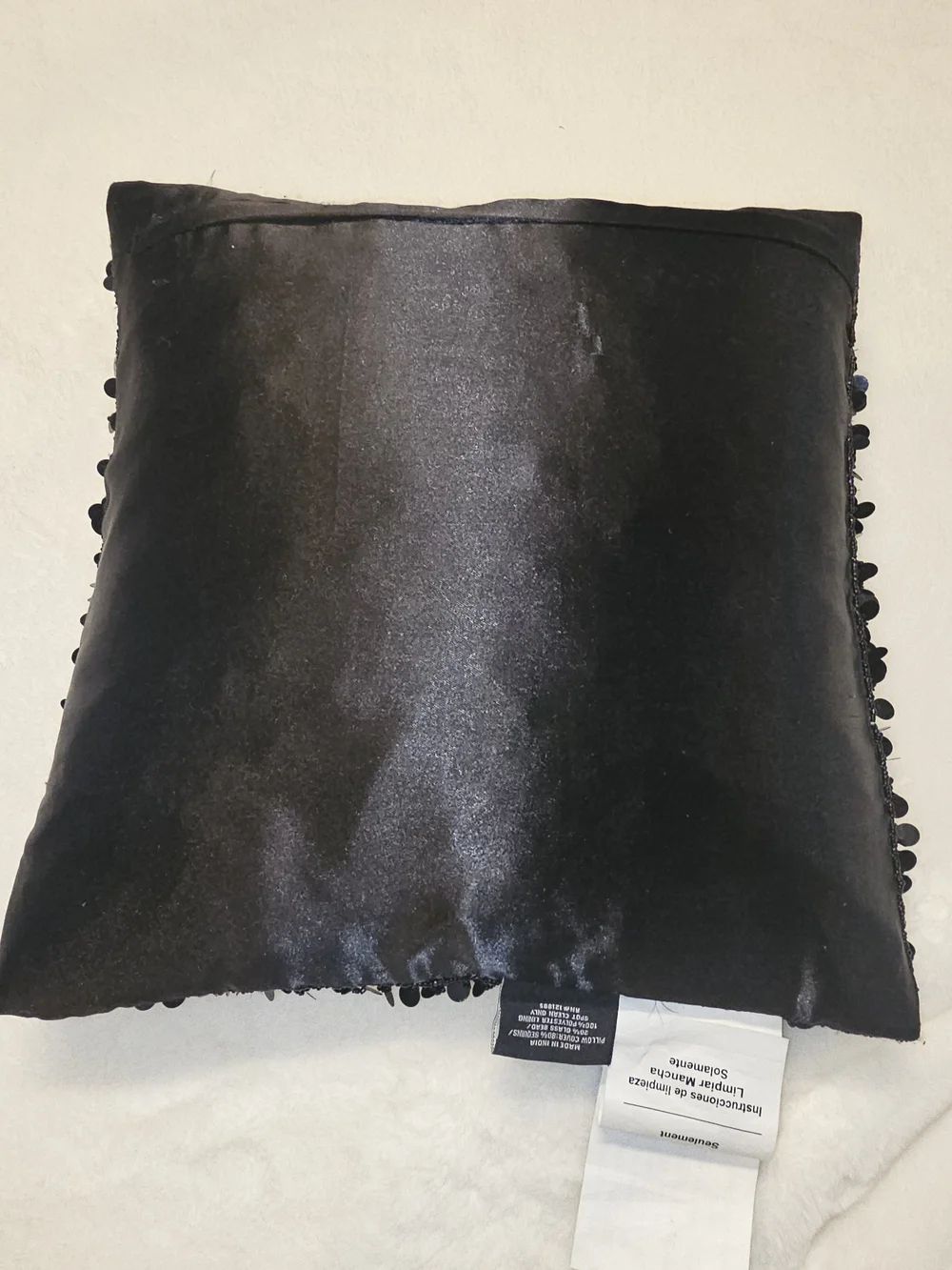 Nicole Miller Black Sequin Decorative Throw Pillow 14